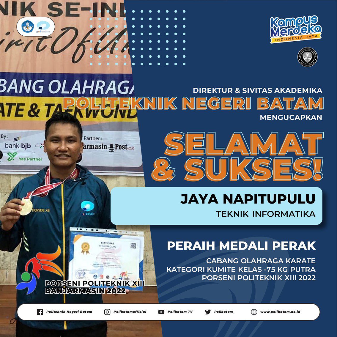 Selamat Dan Sukses Atlit Polibatam Atas Peraihan Juara Di Ajang Porseni ...